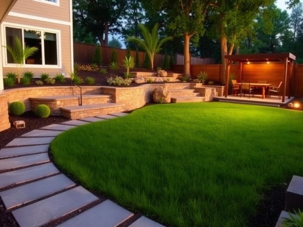 Landscaped backyard by Prime Cut